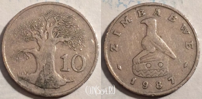 Зимбабве 10 центов 1987 года, KM# 3, 188-121