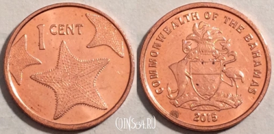 Багамы 1 цент 2015 года, KM# 218.2, 188-138