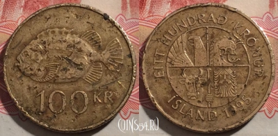 Исландия 100 крон 1995 года, KM# 35, 190-047