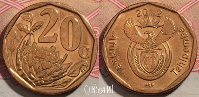 ЮАР 20 центов 2012 года, KM# 466, 190-049