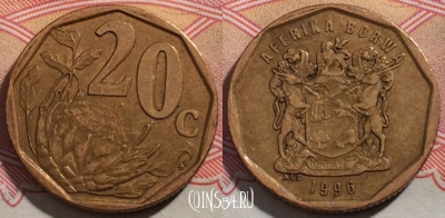 ЮАР 20 центов 1996 года, KM# 162, 190-056
