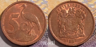ЮАР 5 центов 1997 года, KM# 160, 192-101
