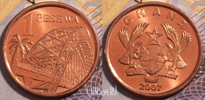 Гана 1 песева 2007 года, KM# 37, 194-024