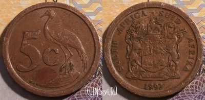 ЮАР 5 центов 1992 года, KM# 134,