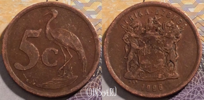 ЮАР 5 центов 1996 года, KM# 160, 194-091