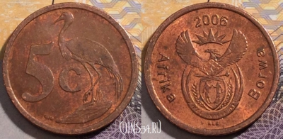 ЮАР 5 центов 2006 года, KM# 486, 194-092