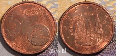 Испания 5 центов 2010 года, KM# 1146, 194-097