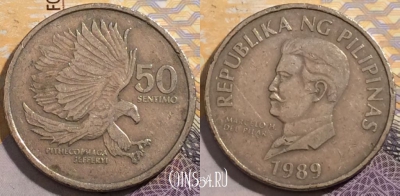 Филиппины 50 сентимо 1989 года, KM# 242.1, 194-143