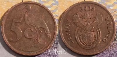 ЮАР 5 центов 2003 года, KM# 324, 196-052