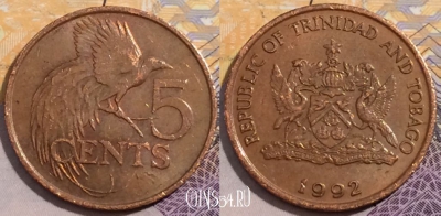 Тринидад и Тобаго 5 центов 1992 года, KM# 30, 197-071