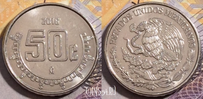 Мексика 50 сентаво 2016 года, KM# 936, 197-089