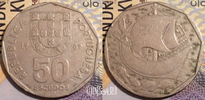 Португалия 50 эскудо 1989 года, KM# 636, a131-096