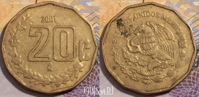 Мексика 20 сентаво 2001 года, KM# 548, 197-021