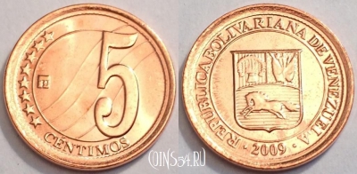 Венесуэла 5 сентимо 2009 года, Y# 88, 75-042b