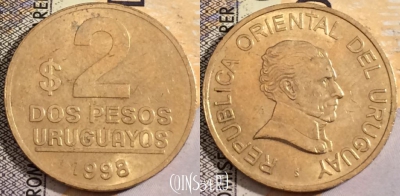 Уругвай 2 песо 1998 года, KM 104.2, 201-057