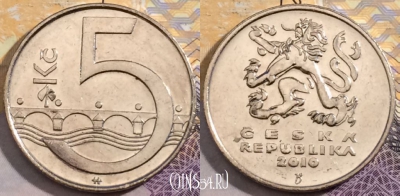 Чехия 5 крон 2010 года, KM# 8, 201-077