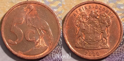 ЮАР 5 центов 2000 года, KM# 160, 201-123