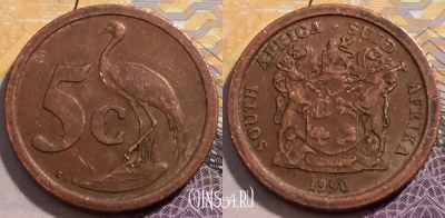 ЮАР 5 центов 1990 года, KM# 134, 203-030