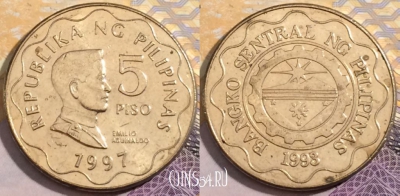 Филиппины 5 писо 1997 года, KM 272, 203-090