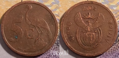 ЮАР 5 центов 2004 года, KM# 325, 203-099