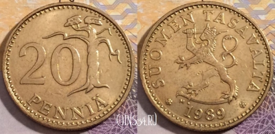 Финляндия 20 пенни 1989 года, KM# 47, 203-117