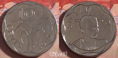 Свазиленд 10 центов 2015 года, UNC, 266-112