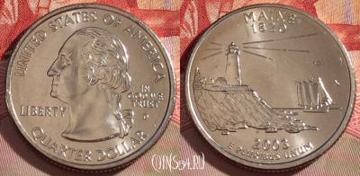 США 25 центов (квотер) 2003 года D, KM# 345, UNC, 267-019