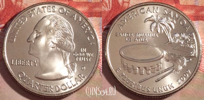 США 25 центов (квотер) 2009 года D, KM# 448, UNC, 267-031