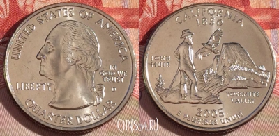 США 25 центов (квотер) 2005 года D, KM# 370, UNC, 267-041