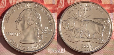 США 25 центов (квотер) 2006 года D, KM# 385, UNC, 267-042