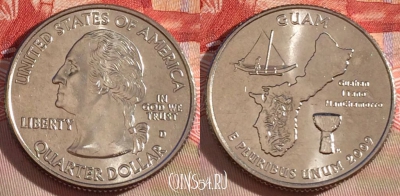 США 25 центов (квотер) 2009 года D, KM# 447, UNC, 267-056