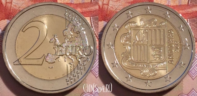 Андорра 2 евро 2017 года, KM# 527, UNC, 267-090