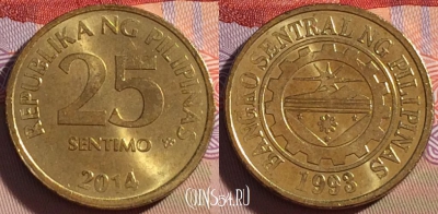 Филиппины 25 сентимо 2014 года, KM# 271a, 267-095