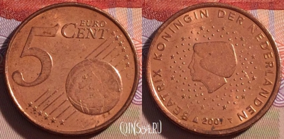 Нидерланды 5 центов 2007 года, KM# 236, 267-106
