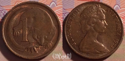 Австралия 1 цент 1973 года, KM# 62, 267-117 ♛
