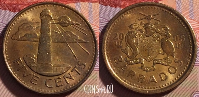 Барбадос 5 центов 2008 года, KM# 11a, 267-125