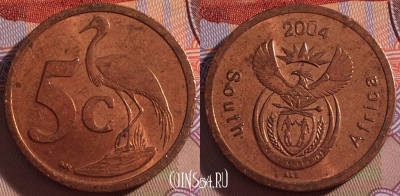 ЮАР 5 центов 2004 года, KM# 325, 270-021