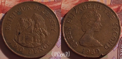 Джерси 2 пенса 1989 года, KM# 55, 270-039