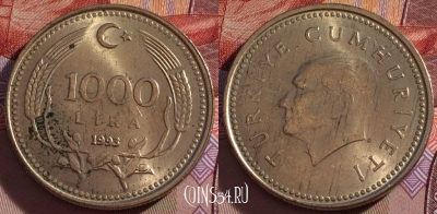 Турция 1000 лир 1993 года, KM# 997, 270-046