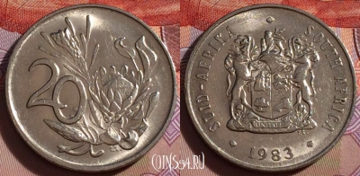 ЮАР 20 центов 1983 года, KM# 86, 270-083