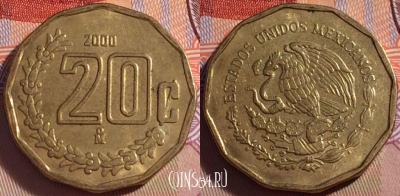 Мексика 20 сентаво 2000 года, KM# 548, 270-091