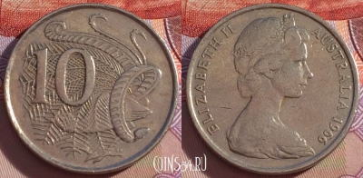 Австралия 10 центов 1966 года, KM# 65, 270-119