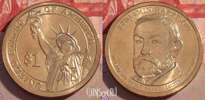 США 1 доллар 2012 года, Benjamin Harrison, UNC, 271-091