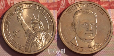 США 1 доллар 2014 года, Herbert Hoover, UNC, 271-094