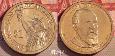 США 1 доллар 2011 года, James Garfield, UNC, 271-098