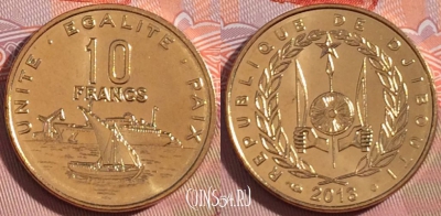 Джибути 10 франков 2013 года, KM# 23, UNC, 274-027