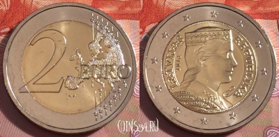 Латвия 2 евро 2014 года, KM# 157, UNC, 274-059