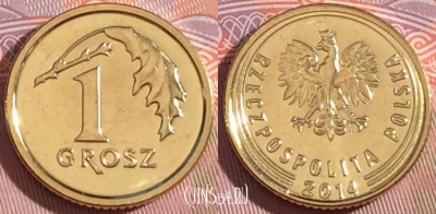 Польша 1 грош 2014 года, Y# 923, UNC, 274-088