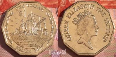 Белиз 1 доллар 2007 года, KM# 99, UNC, 274-089