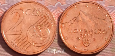 Словакия 2 евроцента 2017 года, KM# 96, UNC, 275-007